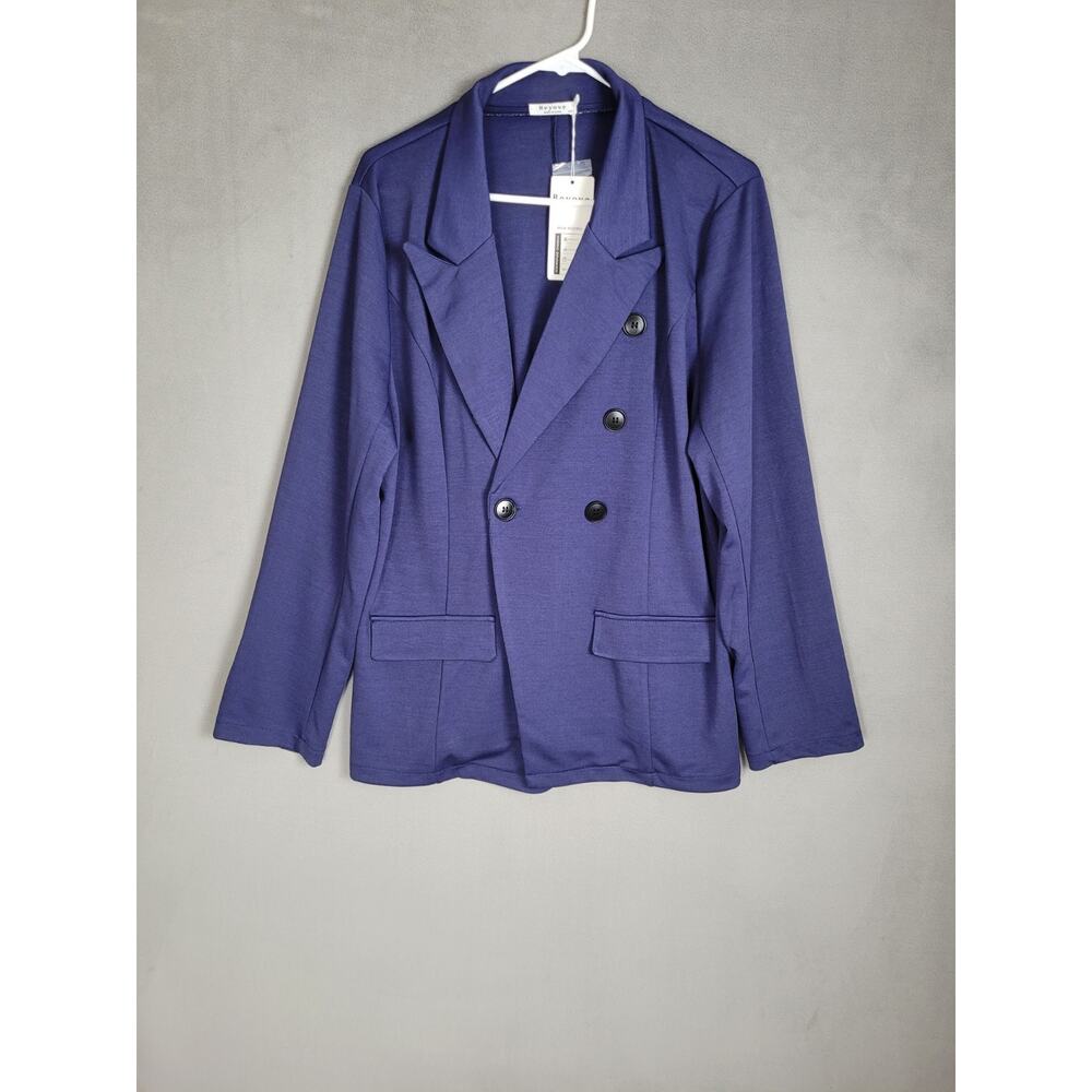 Beyove Women's Sweater Jacket Office Oversized Button Front Navy XXL